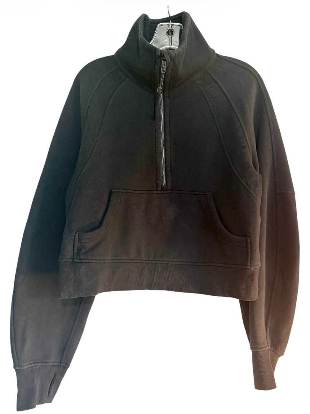 lululemon Scuba Oversized Funnel-Neck Half-Zip Sweatshirt Black XS/S Cropped